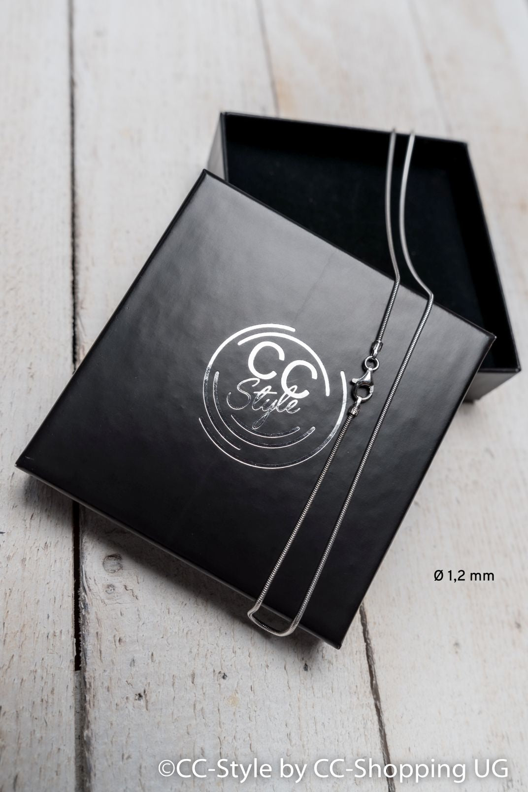 CC-Style - Schlangenkette in 925 Sterling Silber "poliert" mit Schmuckbox | verschiedene Längen und Breiten | ohne Anhänger CC-Style